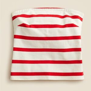 NWT J.Crew Chic Red and White Striped Tube Top